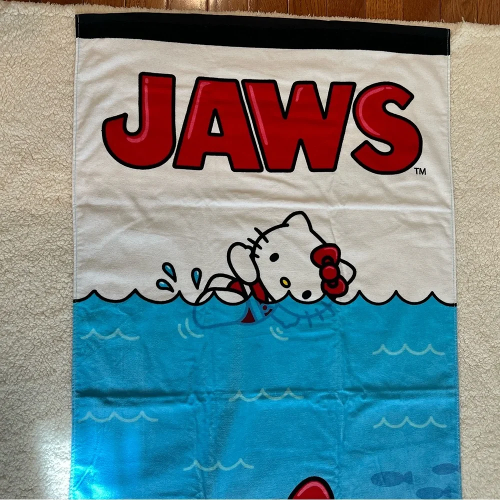 NWT Collector's Edition Universal Studios x Hello Kitty Jaws Beach Towel